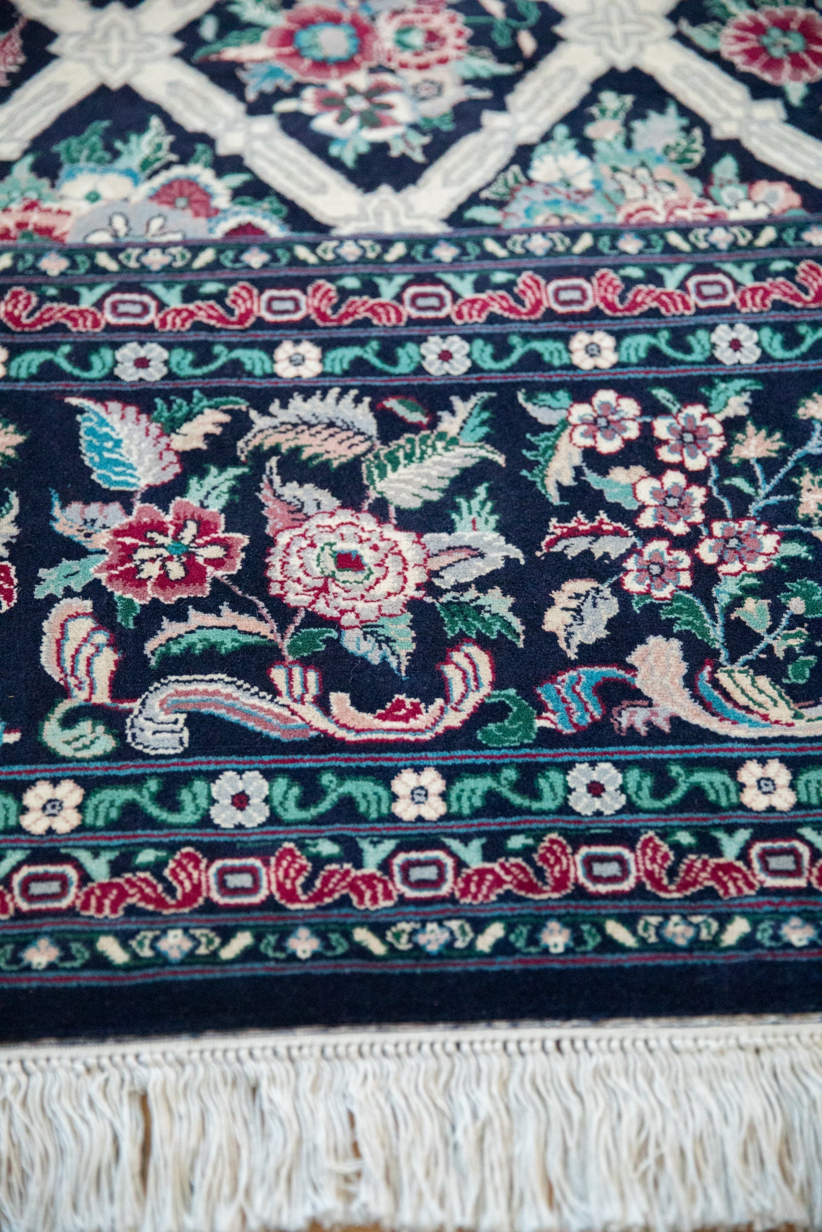 9x11.5 Vintage Pakistani Savonnerie Design Carpet by Old New House® - product image 7 for Resin Society