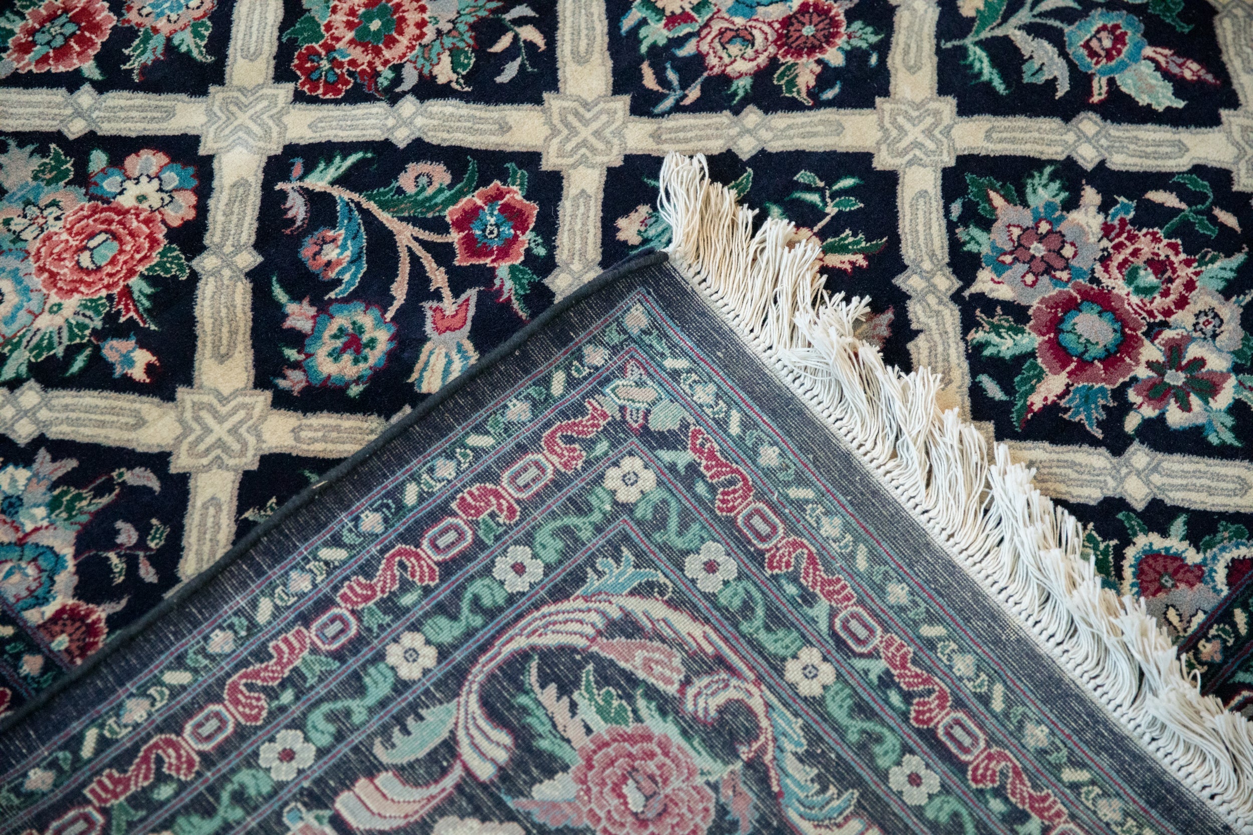 9x11.5 Vintage Pakistani Savonnerie Design Carpet by Old New House® - product image 9 for Resin Society