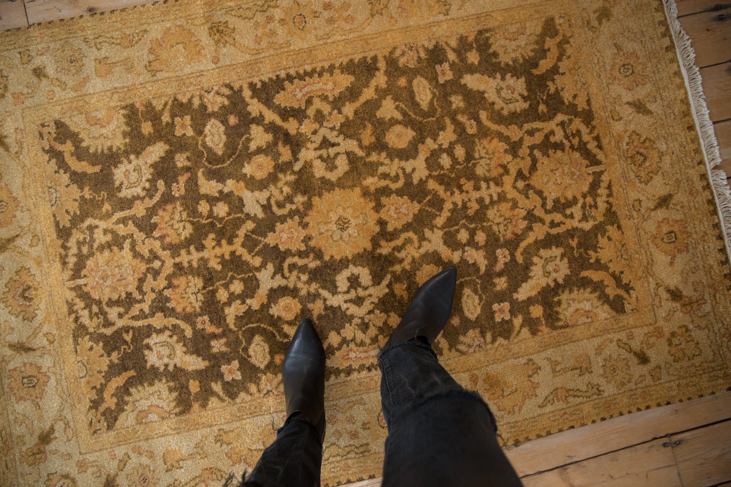 4x6 Vintage Gold Wash Indian Oushak Design Rug by Old New House® - product image 2 for Resin Society