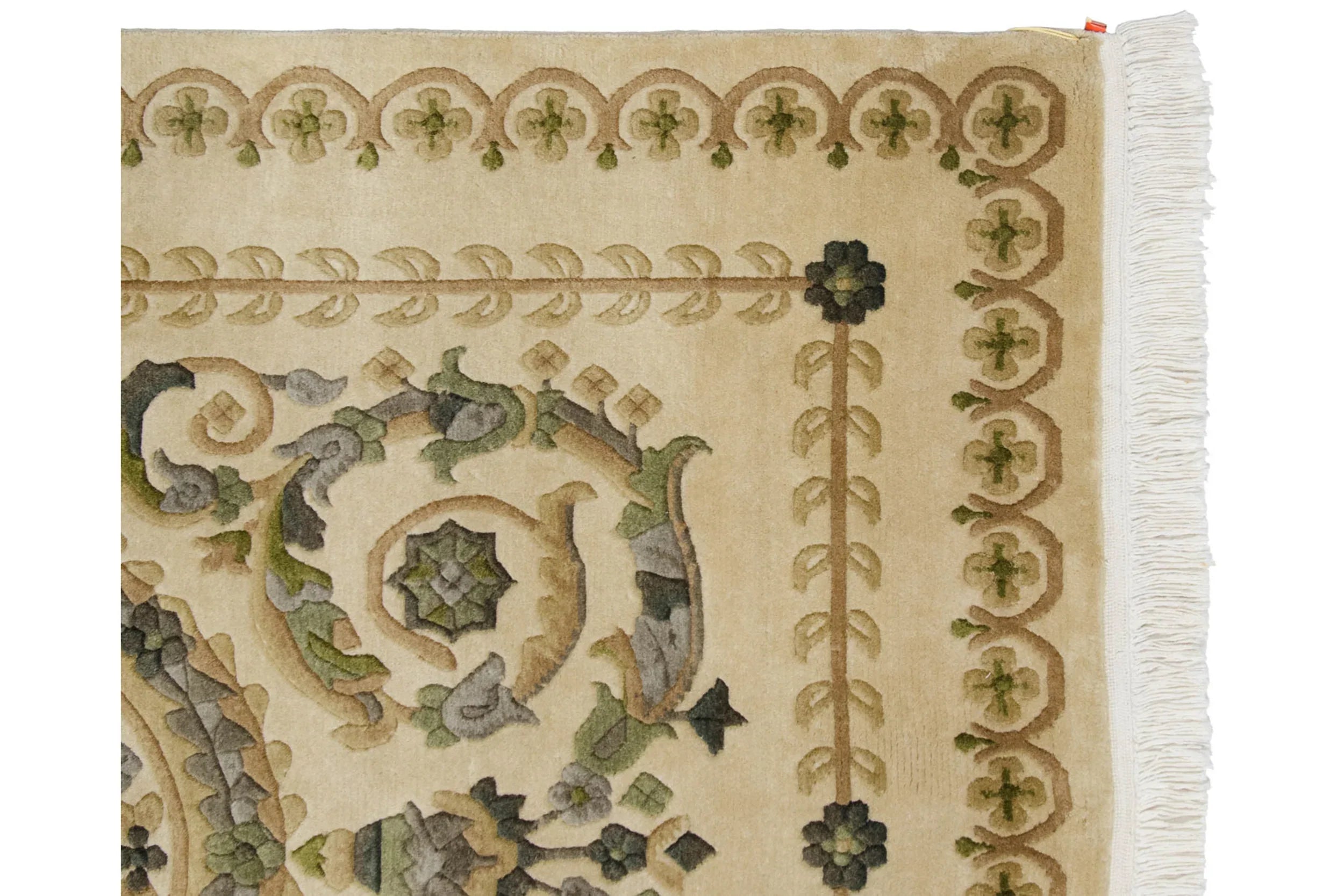 4x6 Vintage Indian Savonnerie Design Rug by Old New House® - product image 3 for Resin Society