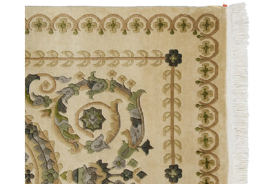 4x6 Vintage Indian Savonnerie Design Rug by Old New House® - product image 3 for Resin Society