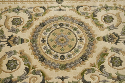 4x6 Vintage Indian Savonnerie Design Rug by Old New House® - product image 6 for Resin Society