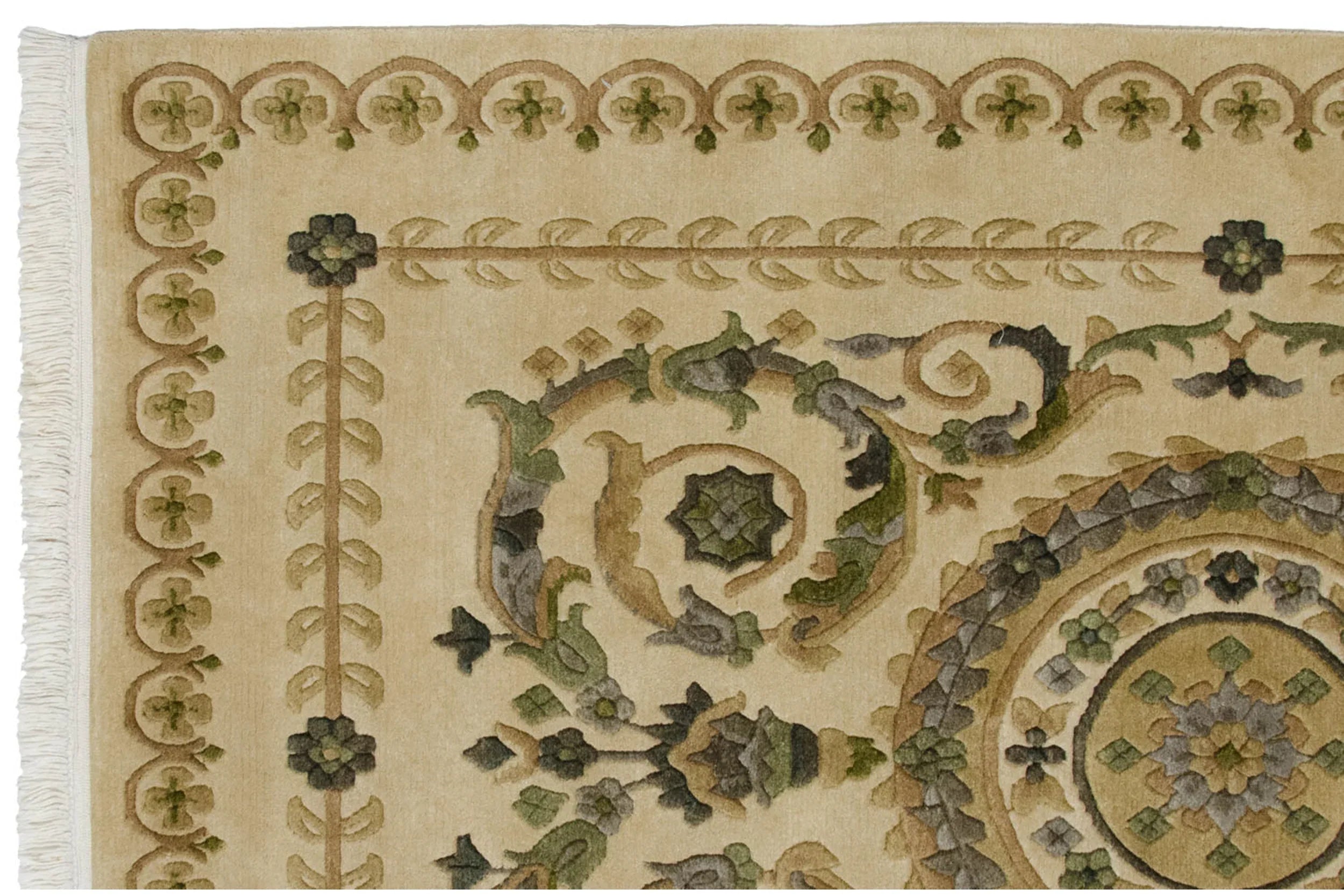 4x6 Vintage Indian Savonnerie Design Rug by Old New House® - product image 7 for Resin Society