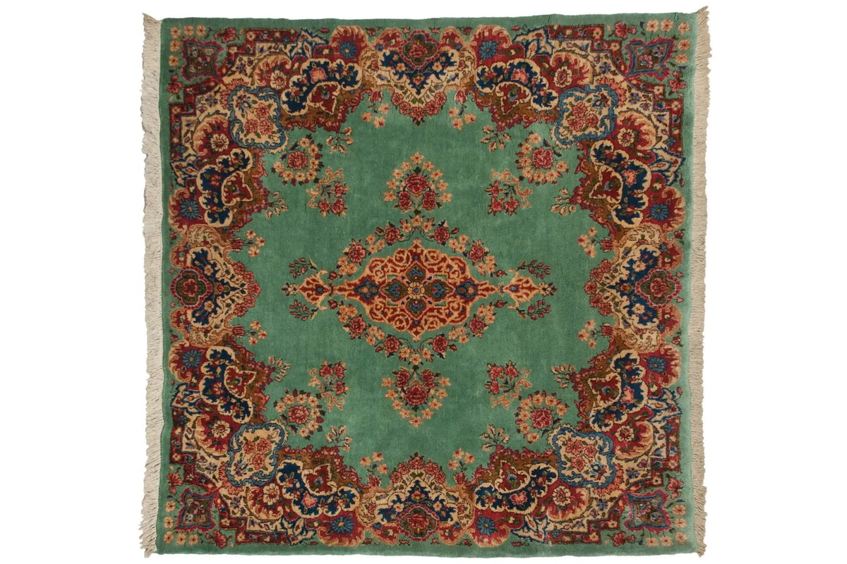 4.5x5 Vintage Kerman Square Rug by Old New House® - main product image for Resin Society