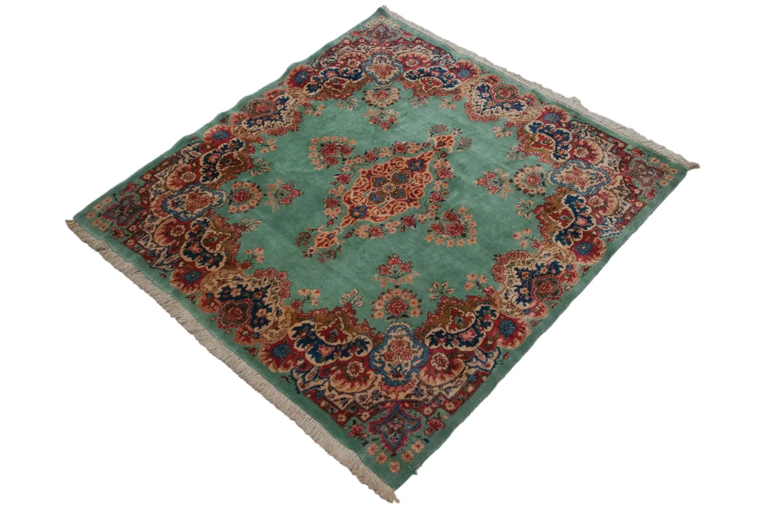 4.5x5 Vintage Kerman Square Rug by Old New House® - product image 4 for Resin Society