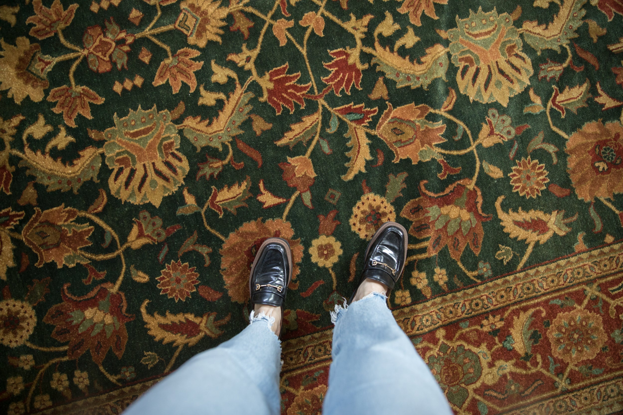 9x11.5 Vintage Indian Serapi Design Carpet by Old New House® - product image 5 for Resin Society
