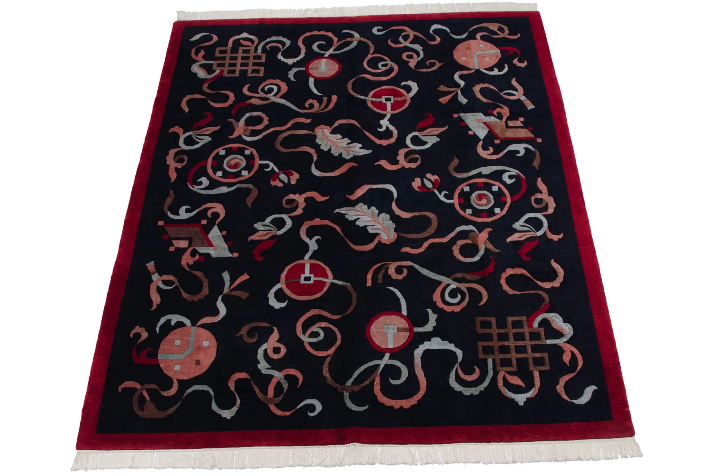 8x10 Vintage Contemporary Indian Peking Design Carpet by Old New House® - product image 10 for Resin Society