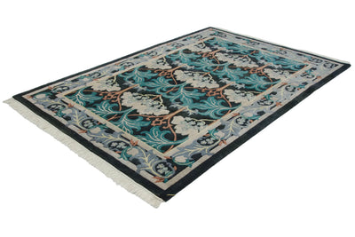6x9 Vintage Indian William Morris Design Carpet by Old New House® - product image 4 for Resin Society