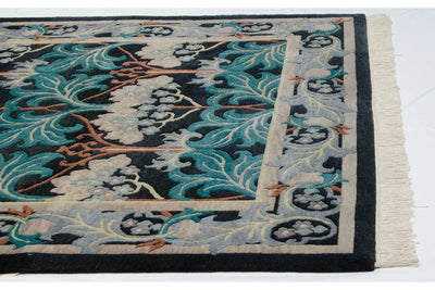 6x9 Vintage Indian William Morris Design Carpet by Old New House® - product image 5 for Resin Society