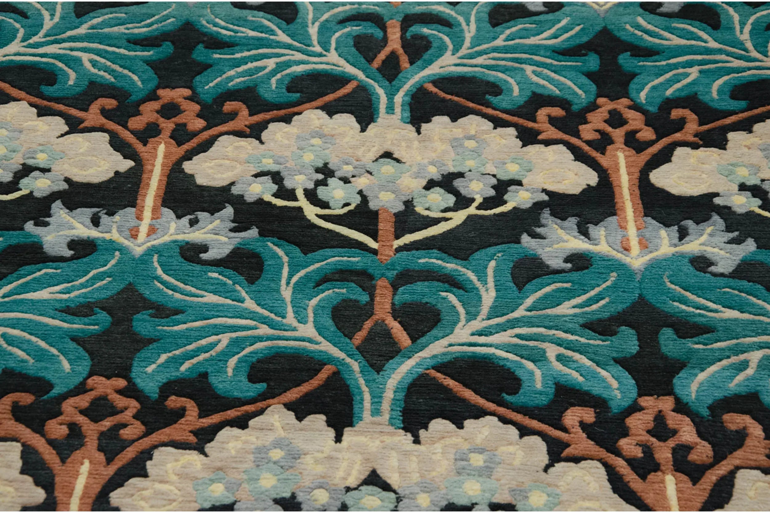 6x9 Vintage Indian William Morris Design Carpet by Old New House® - product image 7 for Resin Society