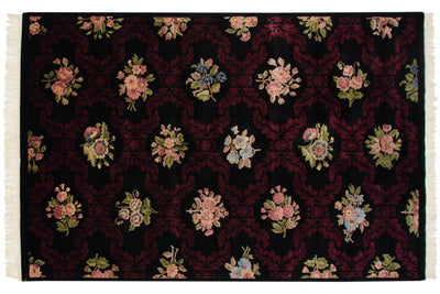 6x9 Vintage Contemporary Indian Aubusson Design Carpet by Old New House® - product image 2 for Resin Society
