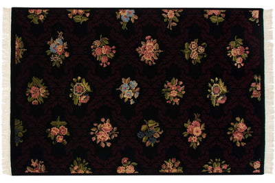 6x9 Vintage Contemporary Indian Aubusson Design Carpet by Old New House® - product image 8 for Resin Society