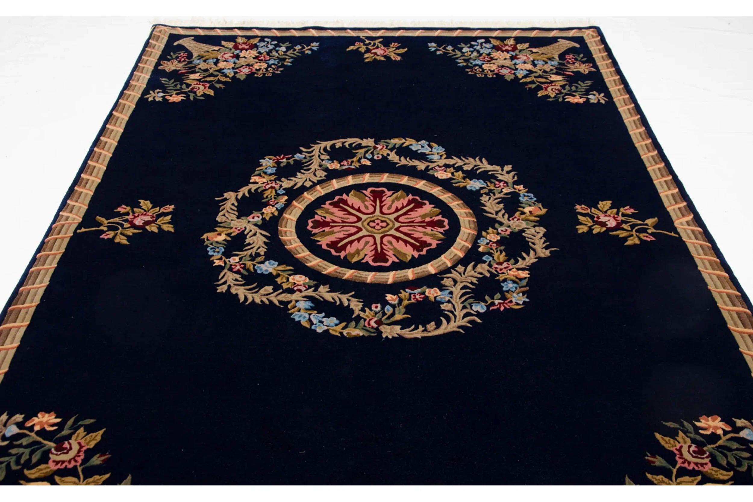 6x9 Vintage Indian Aubusson Design Carpet by Old New House® - product image 9 for Resin Society