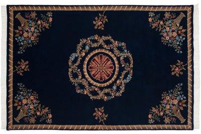 6x9 Vintage Indian Aubusson Design Carpet by Old New House® - product image 15 for Resin Society