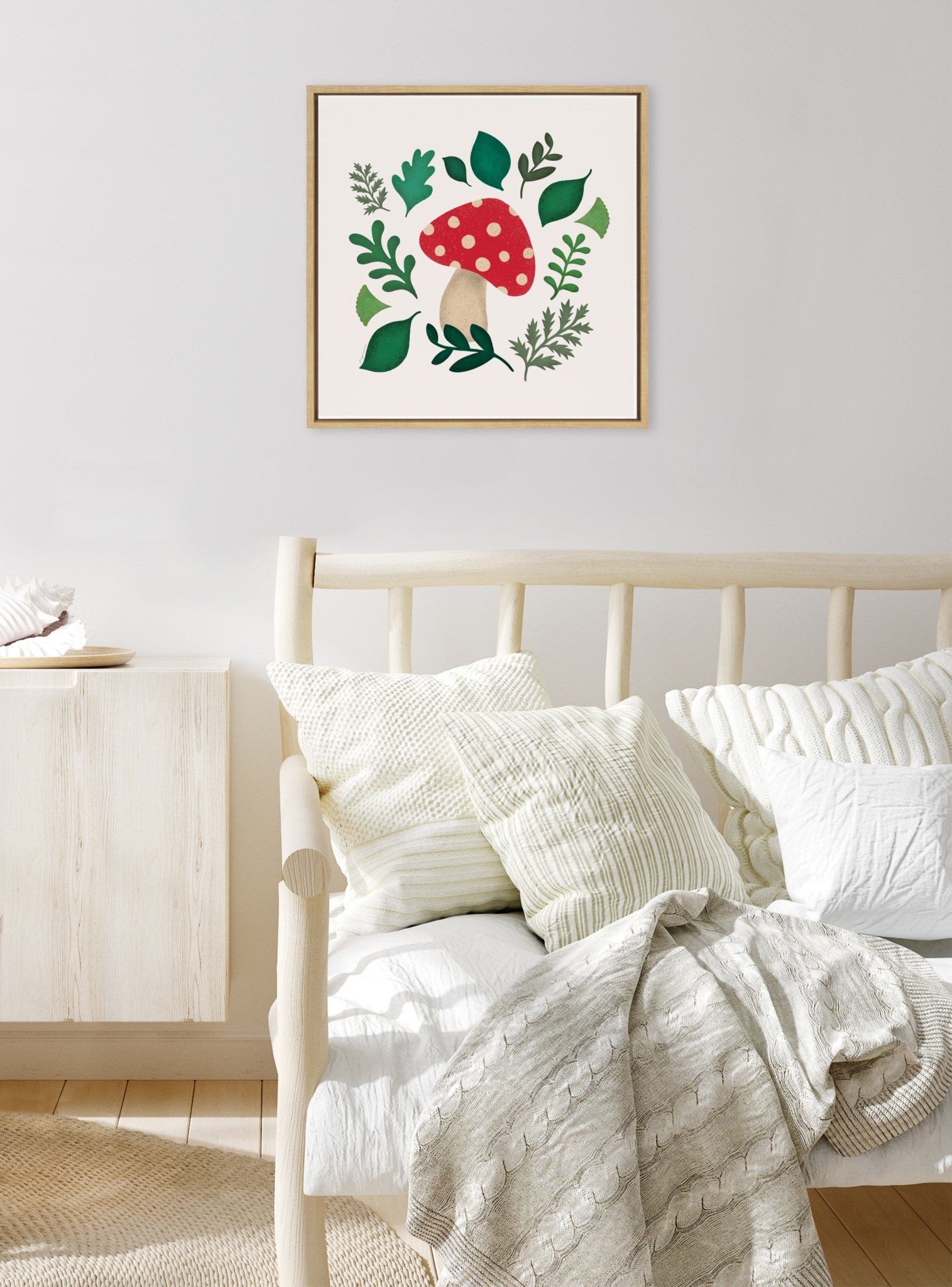 Sylvie Red Magic Mushrooms Framed Canvas by Carey Copeland