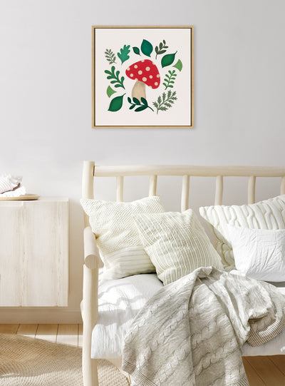 Sylvie Red Magic Mushrooms Framed Canvas by Carey Copeland