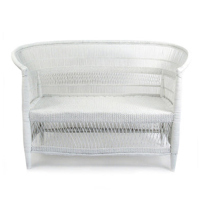 Malawi Cane Loveseat - White by Mbare Ltd - main product image for Resin Society
