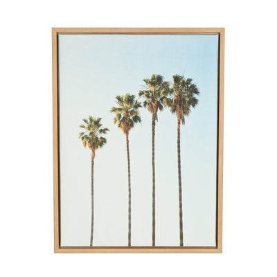 Sylvie Four Palm Trees Framed Canvas by Simon Te by kateandlaurel - main product image for Resin Society