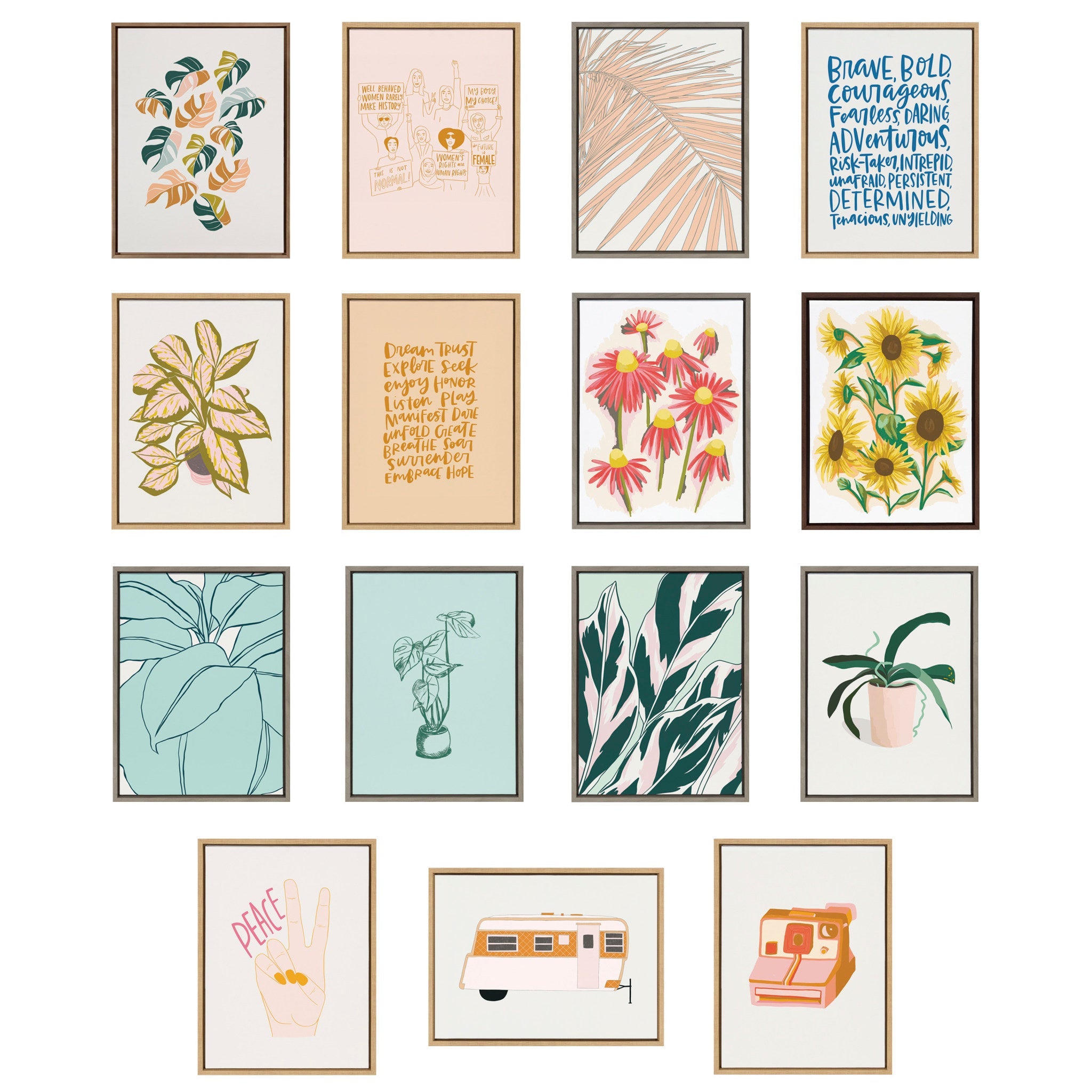 Sylvie Sea Plant and Ocean Treasures Framed Canvas Set by Alicia Schultz by kateandlaurel - product image 4 for Resin Society