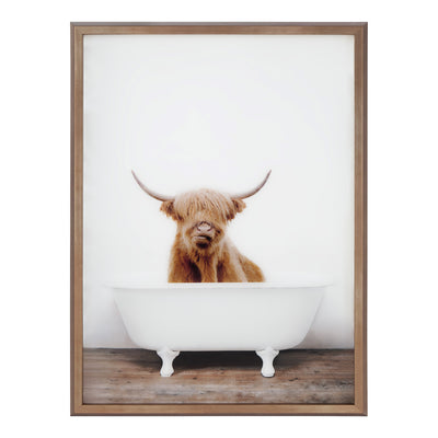 Blake Highland Cow in Tub Color Framed Printed Glass by kateandlaurel - product image 2 for Resin Society