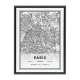 Sylvie Paris Modern Map Framed Canvas by kateandlaurel - main product image for Resin Society