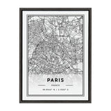 Sylvie Paris Modern Map Framed Canvas by kateandlaurel - product image 9 for Resin Society