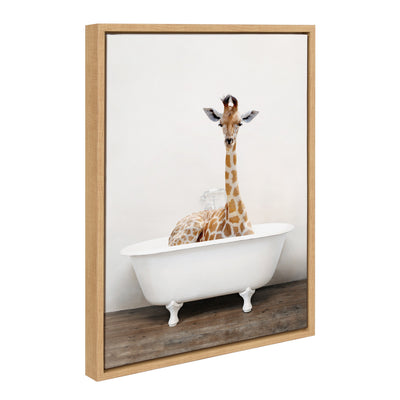 Sylvie Giraffe 2 in the Tub Color Framed Canvas by kateandlaurel - product image 11 for Resin Society