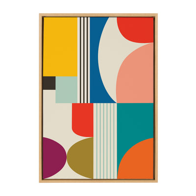 Sylvie Mid Century Modern Pattern Framed Canvas