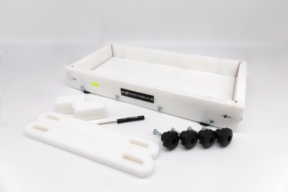 Medium Epoxy Resin Form 18.5 inches by 8.5 inches by 2 inches with clamps and leveling feet