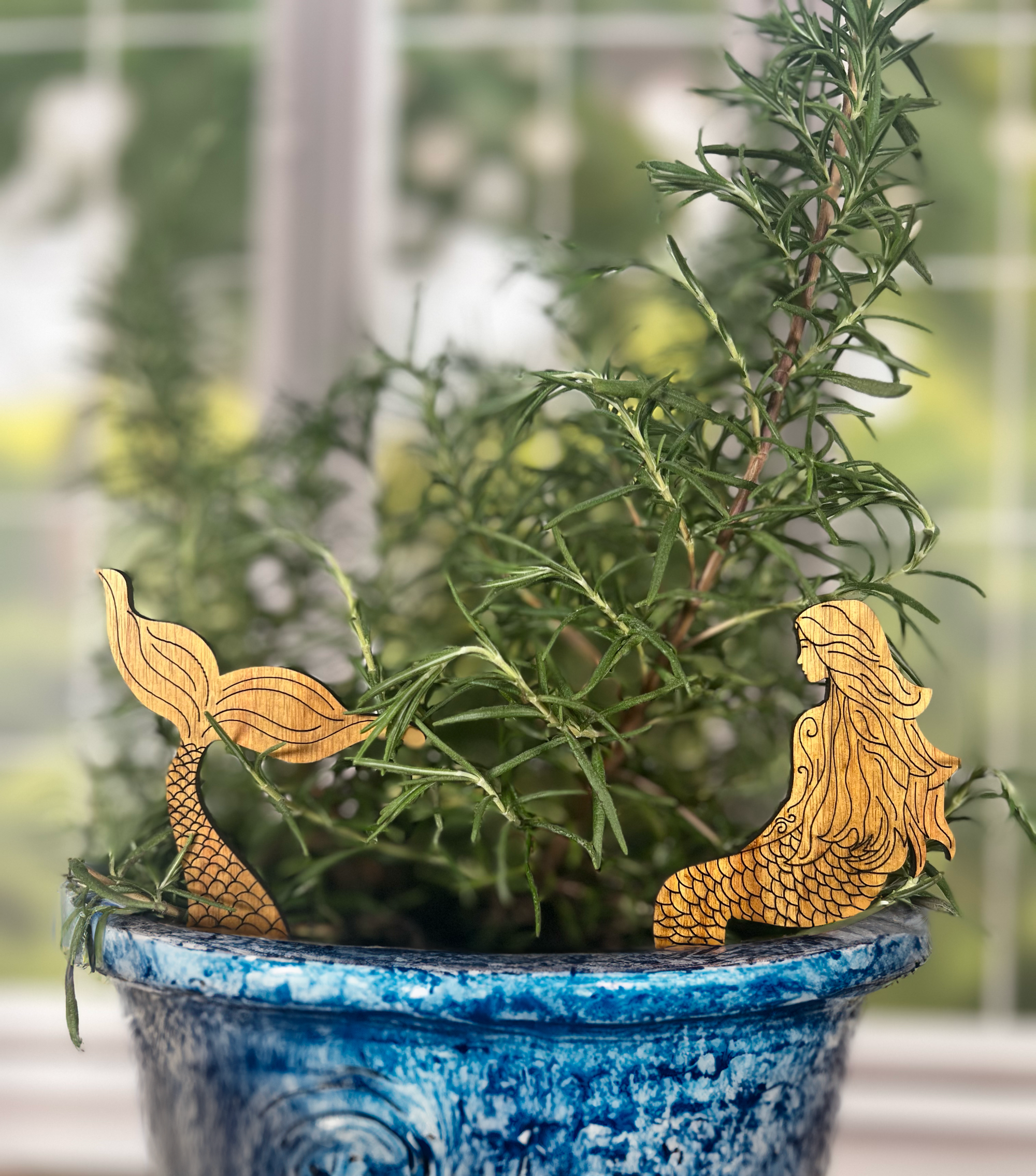 Mermaid Plant Buddy - Plant Pick (2pcs) by Artspeak Studio - Resin Society