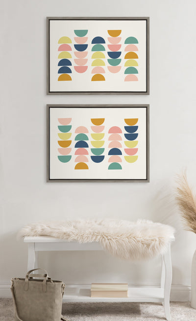 Sylvie Simple Shapes in Soft Colors Framed Canvas by kateandlaurel - product image 17 for Resin Society