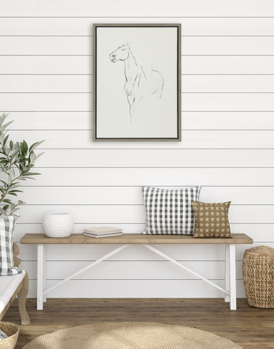 Sylvie Edgar Degas Horse Turned Three Quarters 1880 BW Framed Canvas by by kateandlaurel - product image 10 for Resin Society