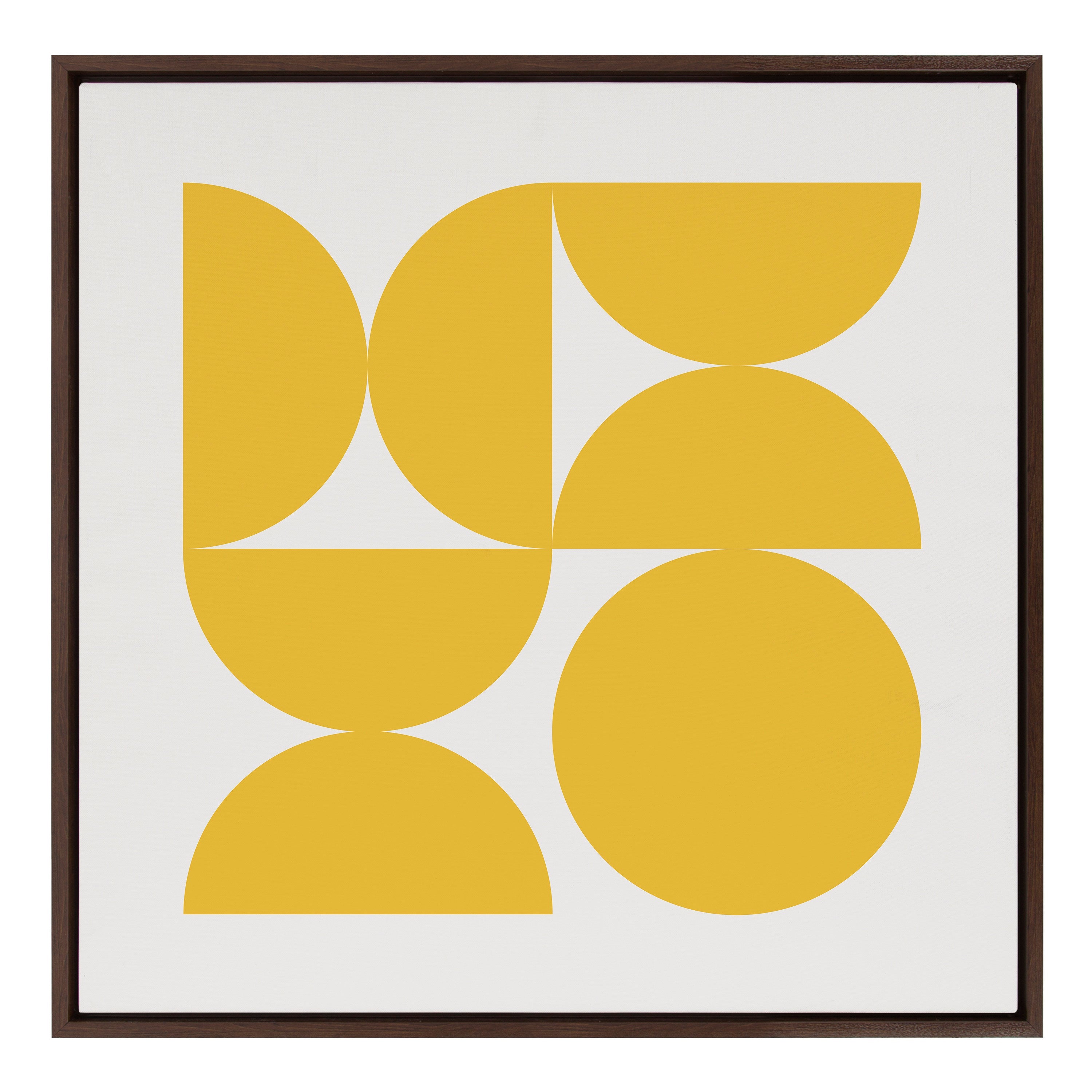 Sylvie Bold Vintage Geometric Sunshine Yellow Framed Canvas by kateandlaurel - product image 2 for Resin Society