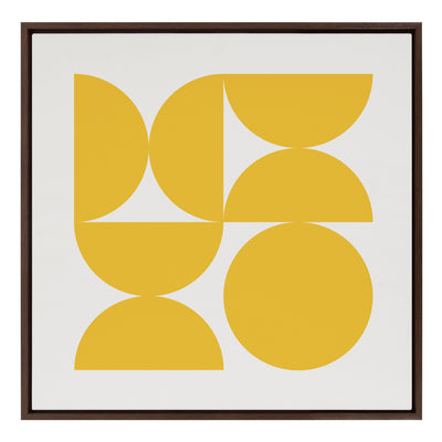 Sylvie Bold Vintage Geometric Sunshine Yellow Framed Canvas by kateandlaurel - product image 2 for Resin Society