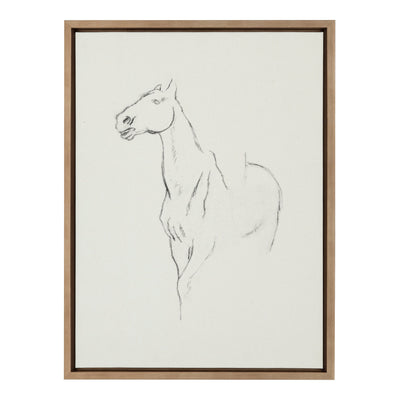 Sylvie Edgar Degas Horse Turned Three Quarters 1880 BW Framed Canvas by kateandlaurel - product image 2 for Resin Society