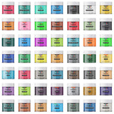 Assortment of 51 epoxy powder pigments in various vibrant colors for resin crafting