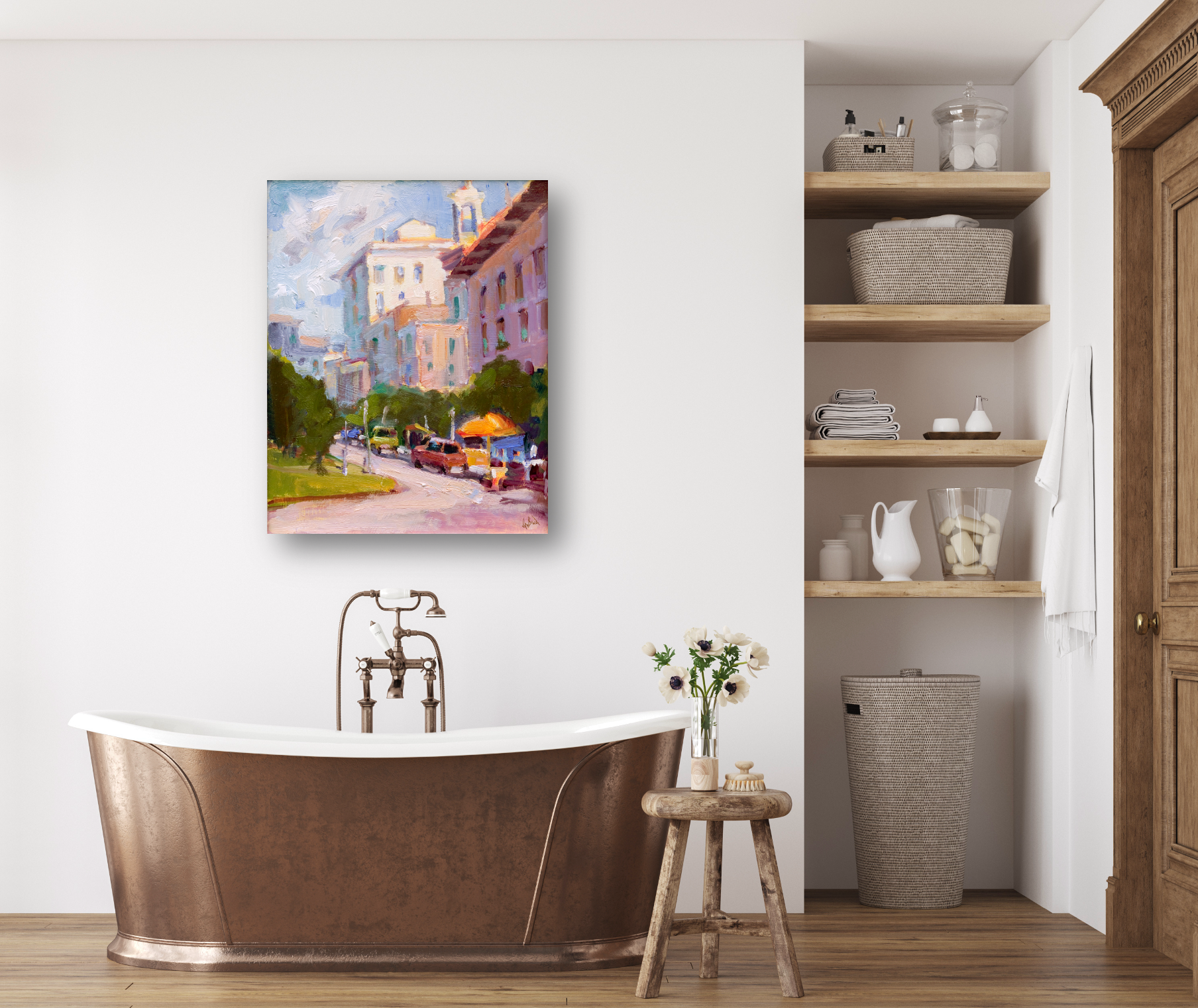 Midday Downtown Enhanced Canvas Print
