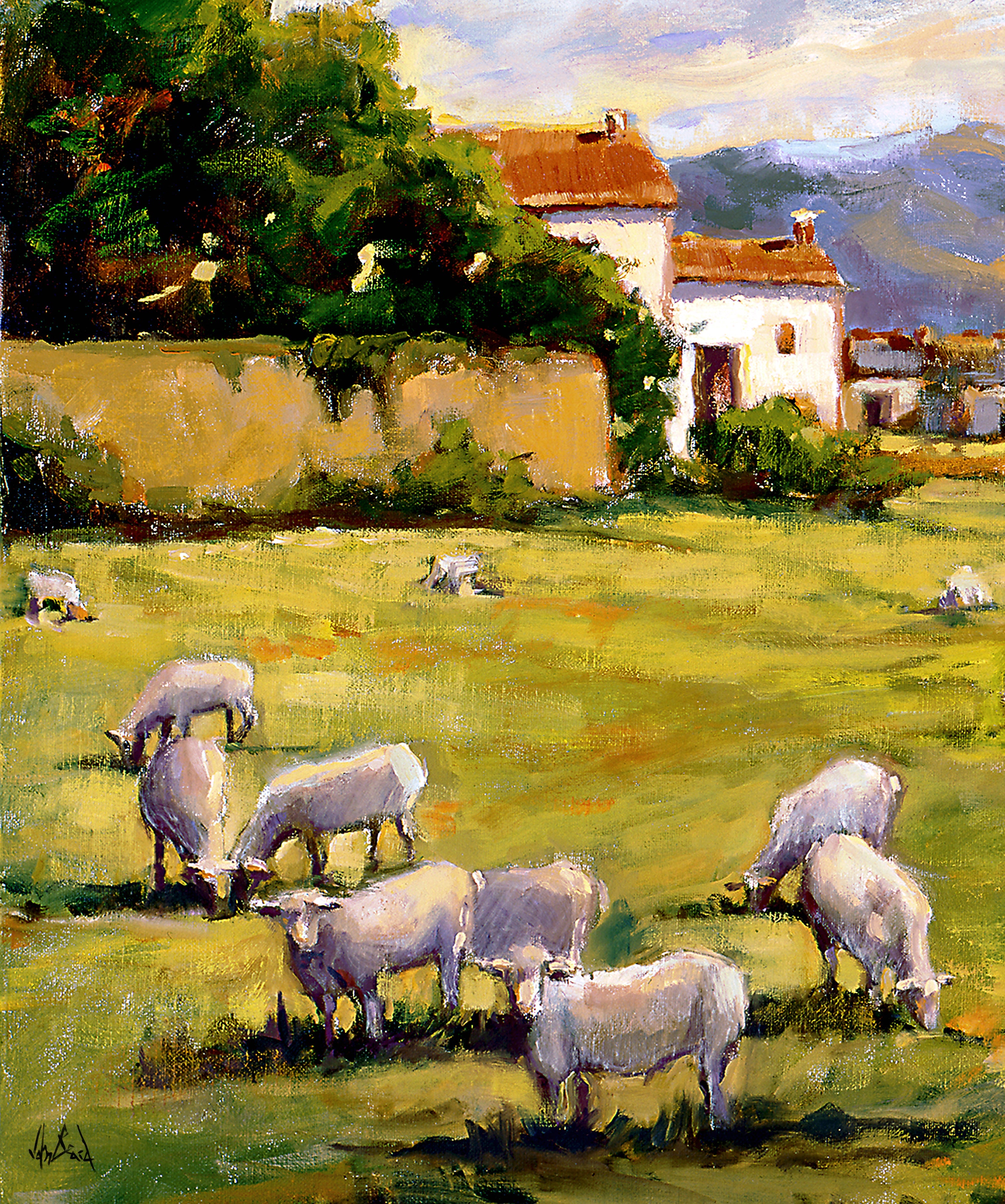 Midday Graze Artist Enhanced Canvas Print by John Beard Collection - main product image for Resin Society