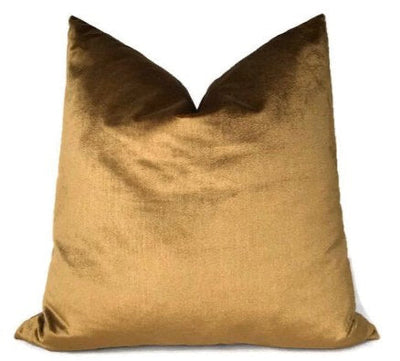 Venetian Silk Velvet Pillow Cover in Mink color displayed on a surface