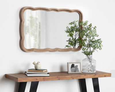 Hatherleigh Scallop Wood Wall Mirror by kateandlaurel - product image 5 for Resin Society