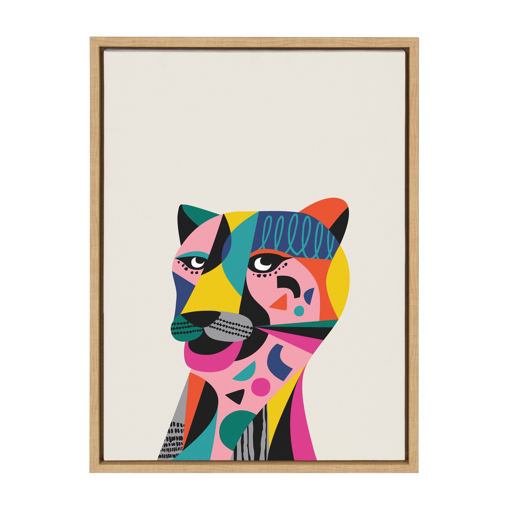 Sylvie Mid Century Modern Tiger Framed Canvas by kateandlaurel - product image 9 for Resin Society