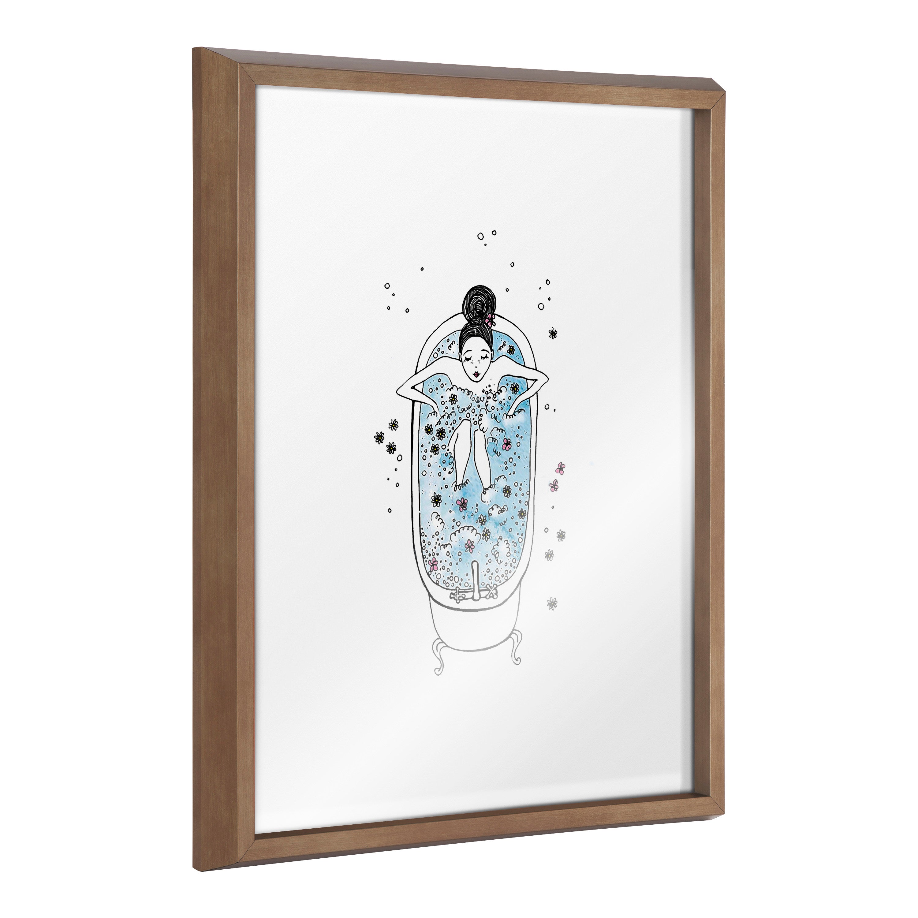 Blake Girl in a Bath Framed Printed Glass by Viola Kreczmer by kateandlaurel - product image 7 for Resin Society