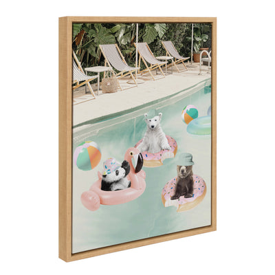 Sylvie Pool Party Framed Canvas by July Art Prints