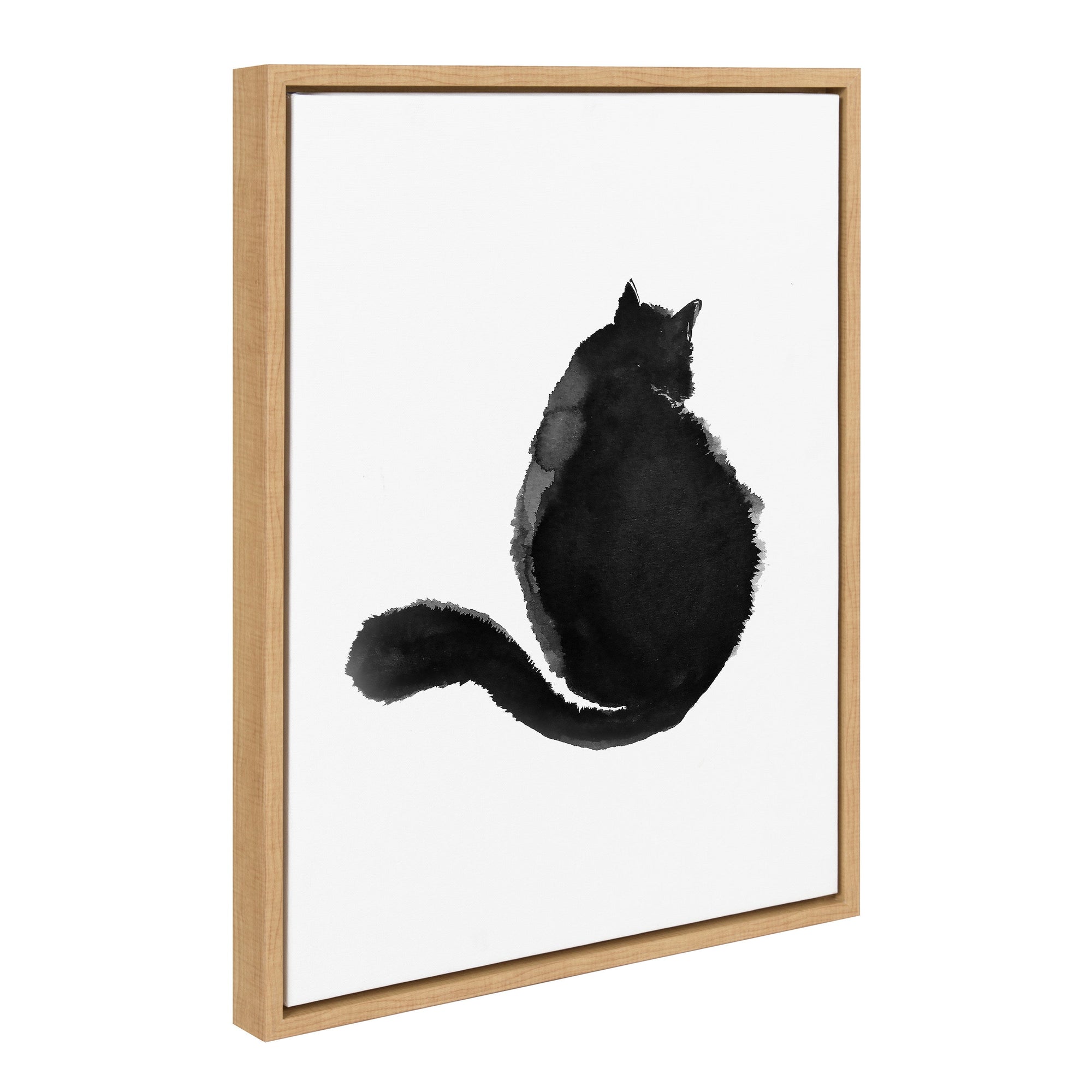 Sylvie Cute Cat BW Framed Canvas by Viola Kreczmer