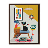 Sylvie Record Player Framed Canvas by kateandlaurel - main product image for Resin Society