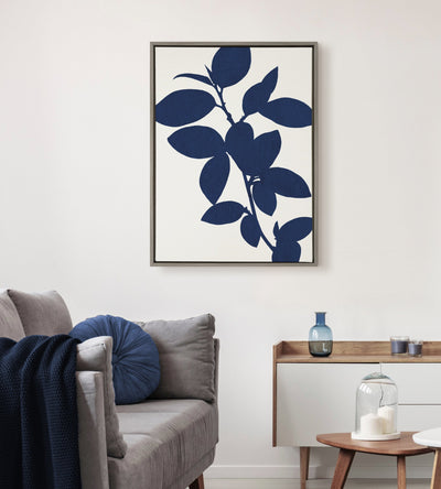 Sylvie Blue Botanical Framed Canvas, Gray 23x33 by kateandlaurel - product image 6 for Resin Society