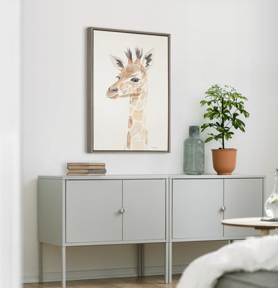 Sylvie Watercolor Giraffe Framed Canvas by kateandlaurel - product image 5 for Resin Society