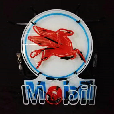 Mobil Gas Oil Flying Horse Neon Signs Light