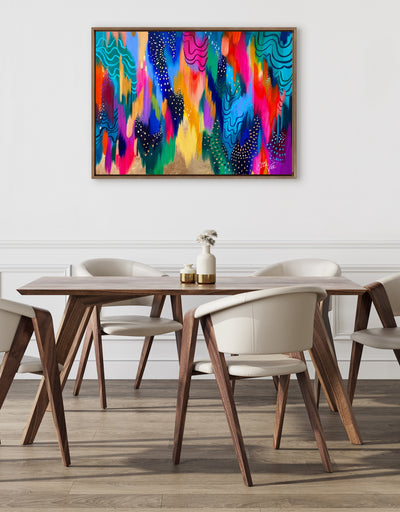 Sylvie EV Brushstroke 128 Framed Canvas by Jessi Raulet