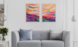 Sylvie Brush Strokes 90 Framed Canvas Set by kateandlaurel - product image 6 for Resin Society